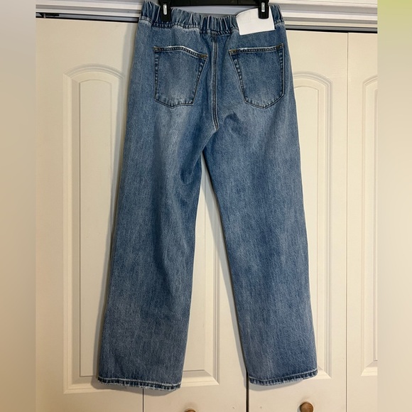 ONE TEASPOON Roadhouse Light Wash Pull-On Wide Leg Jeans w/ Slit Bottoms - Picture 2 of 7